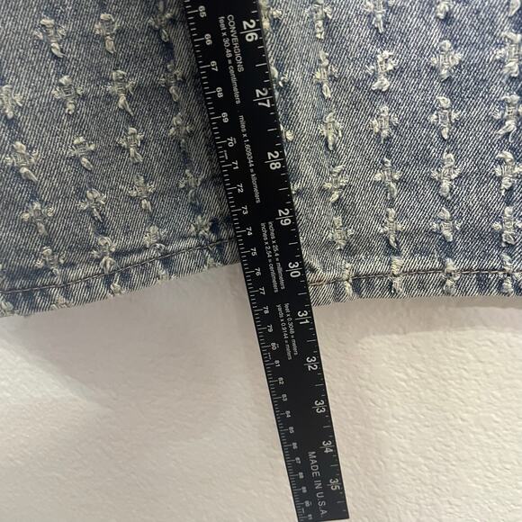 Forever 21 Womens Jeans Size 30 Blue Denim Distressed Straight Leg High Rise - Picture 6 of 15